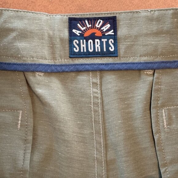 Faherty Mens All Day Shorts Khaki Lightweight Cotton Blend Summer Size 35 - Picture 3 of 4